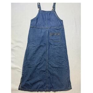 Vintage Crossroads Denim Jumper Dress Snap Hook and D Ring Detail Women's Size L